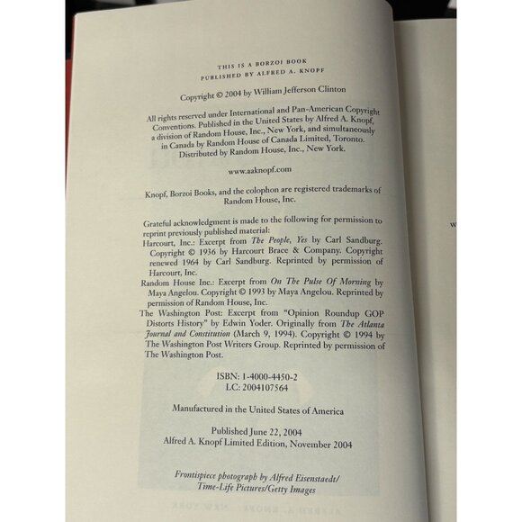 My Life (Limited Deluxe Edition) Memoir SIGNED by Bill Clinton - 855/1500 - Picture 3 of 9